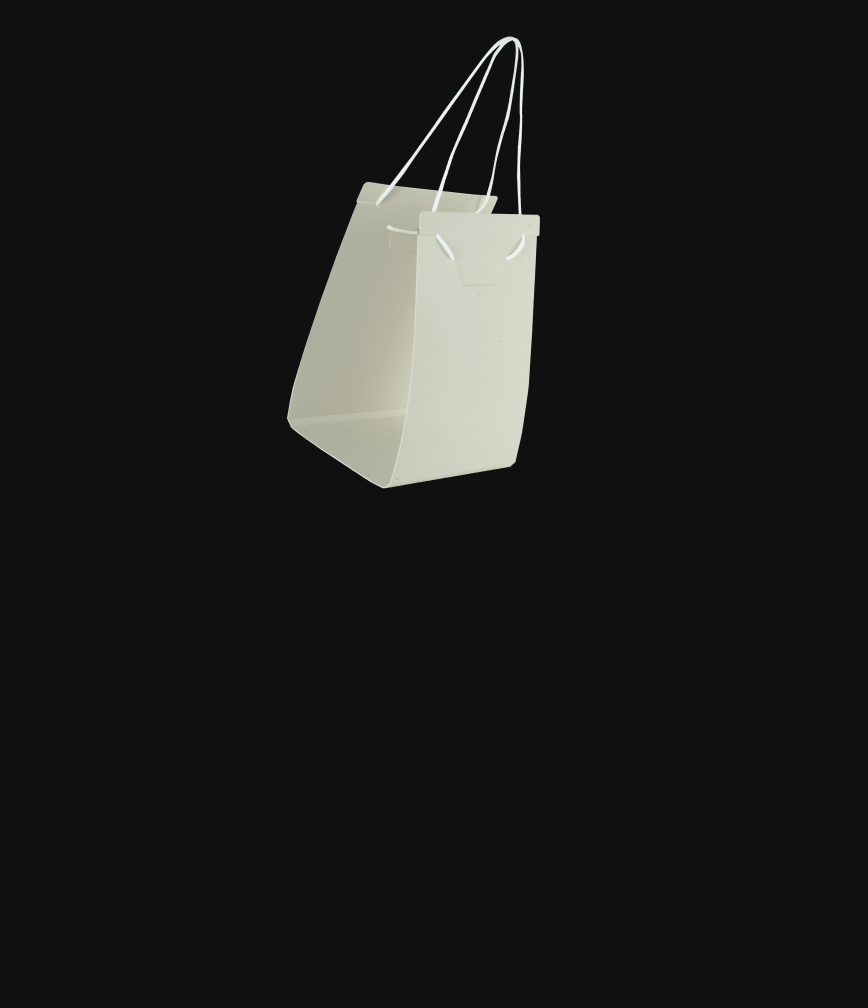 Un support de sacs isolé sur un fond noir.