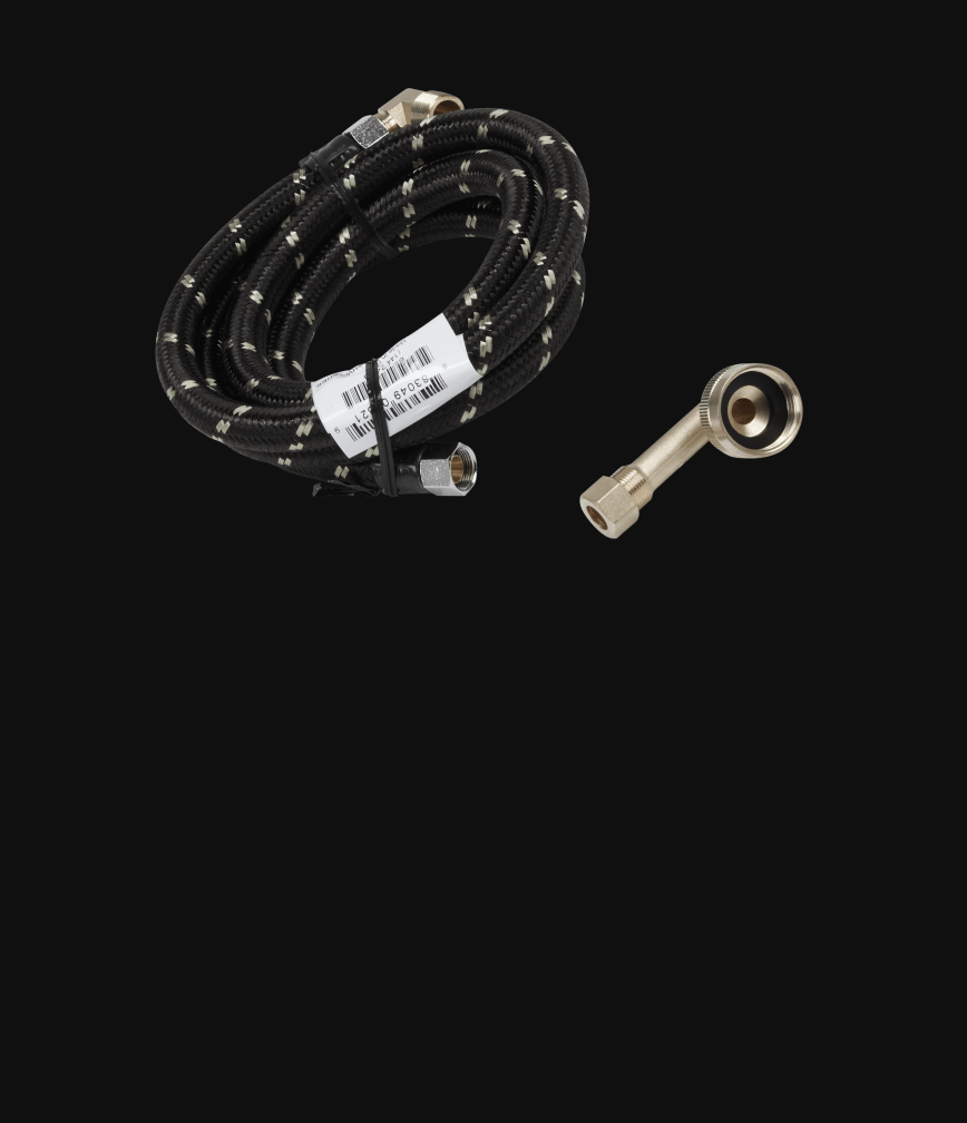 A water line isolated on a black background.