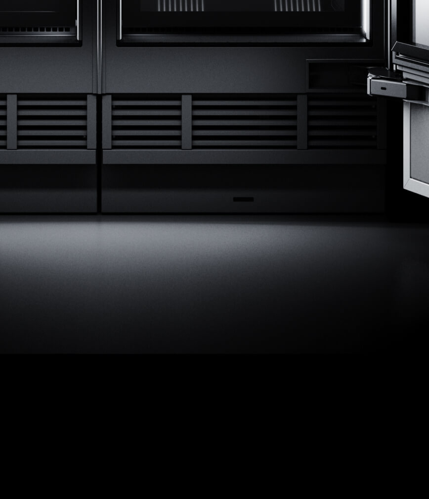 A black toe kick on a JennAir® column pair.