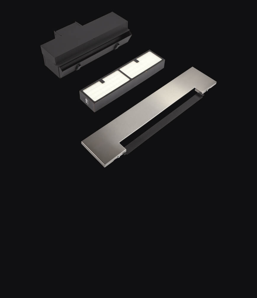 A duct-free kit isolated on a black background.