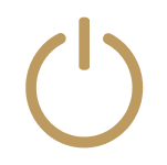 An icon for "power", indicating "activate the cooktop"