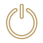 An icon for "power", indicating "turn off the cooktop