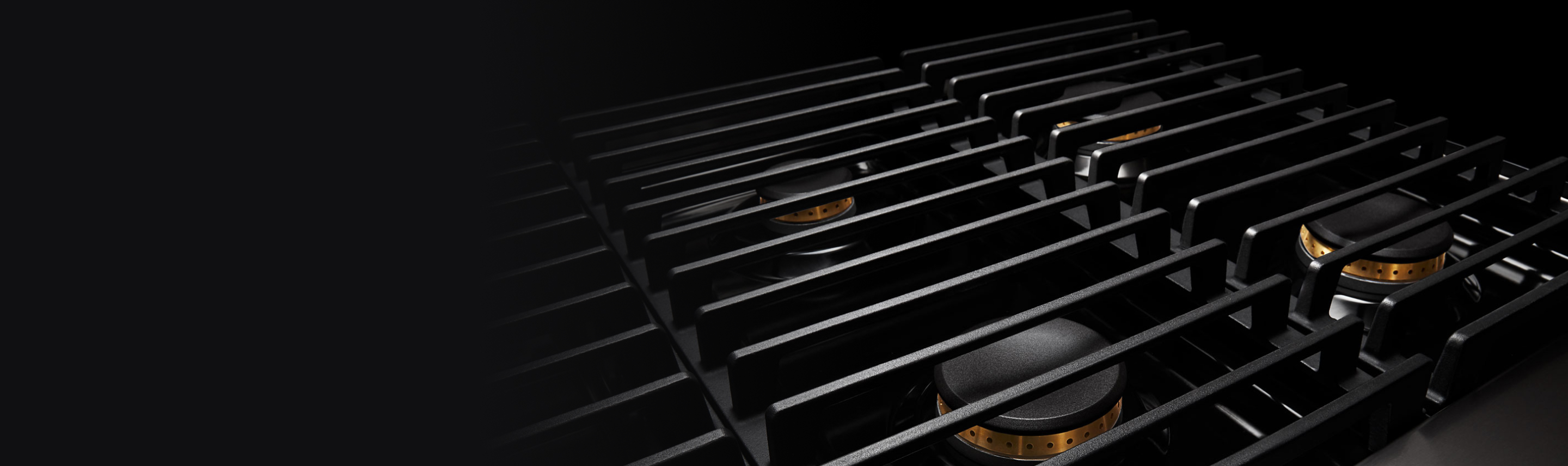 The cooktop on a JennAir range 