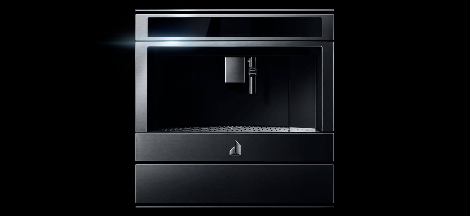 A JennAir built-in coffee maker