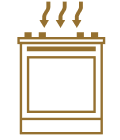 An icon of a downdraft range