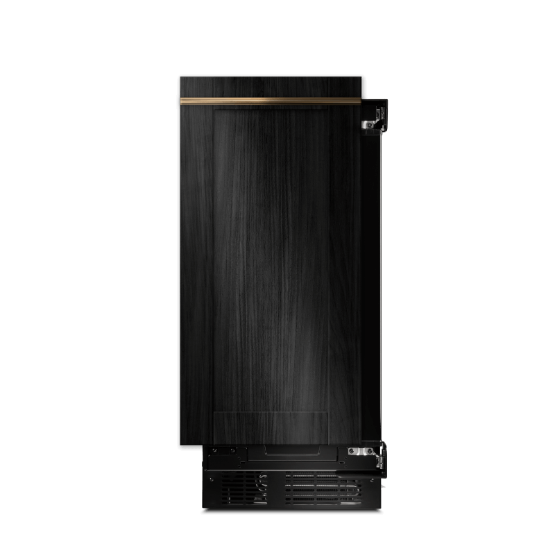 A JennAir® Panel-Ready Ice Machine.
