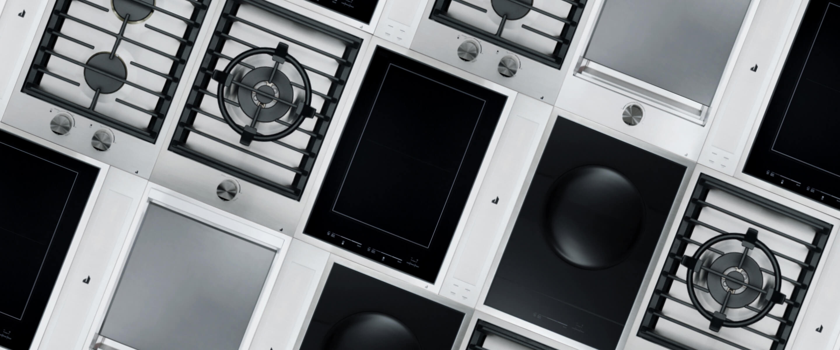An assortment of JennAir Custom Cooktops.