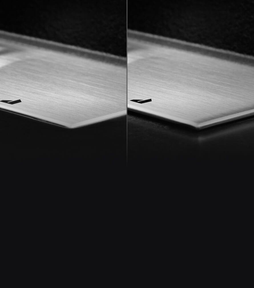 Two cooktops installed, showing the difference between flush install and semi-flush install.