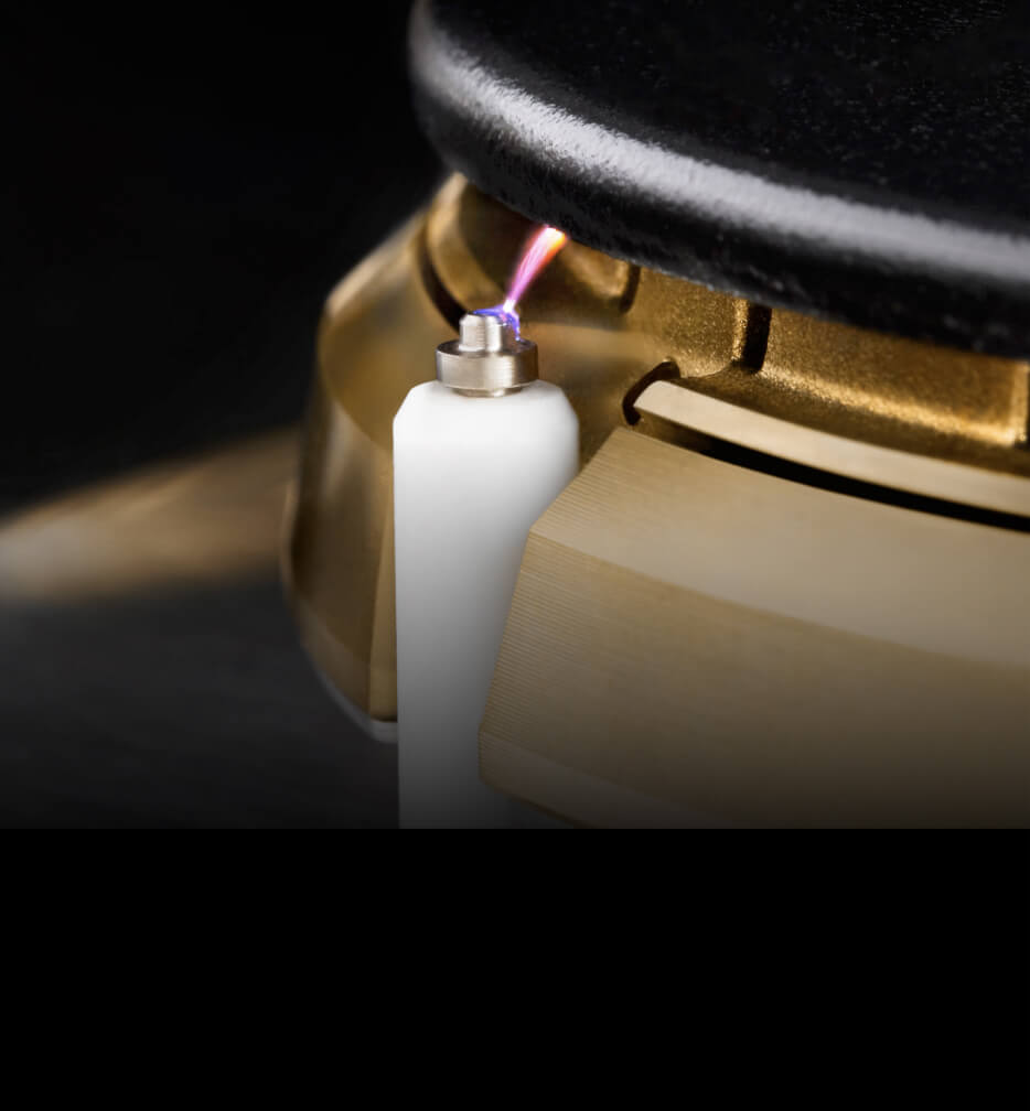 The ignition mechanism of the gas rangetop.