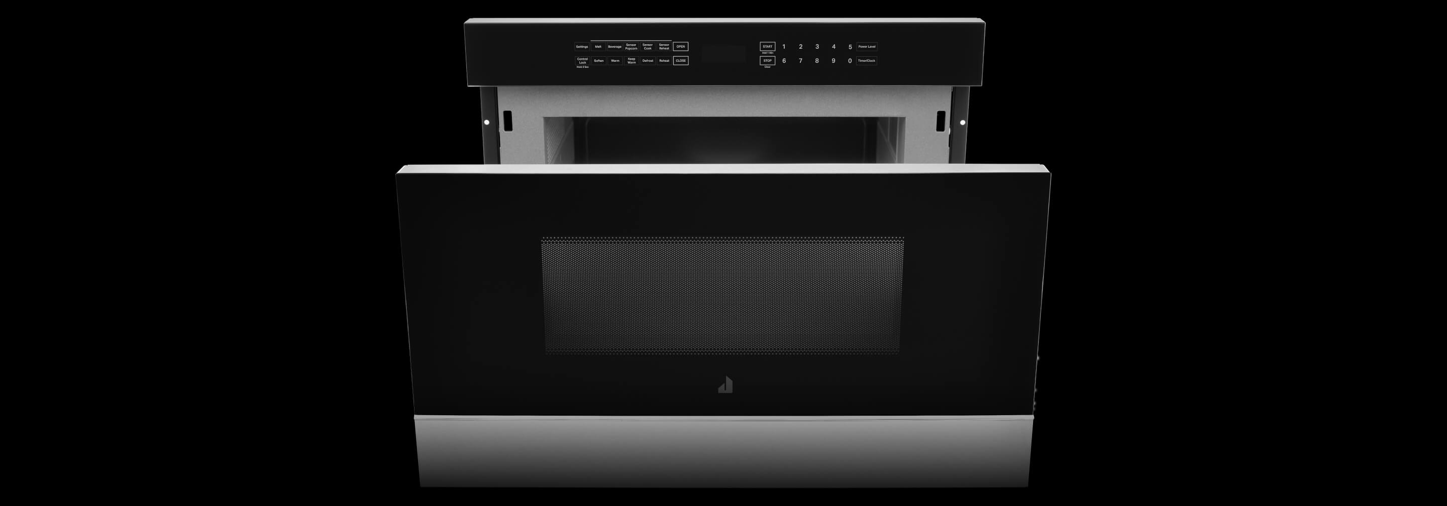 Un tiroir-four à micro-ondes JennAir® ouvert.