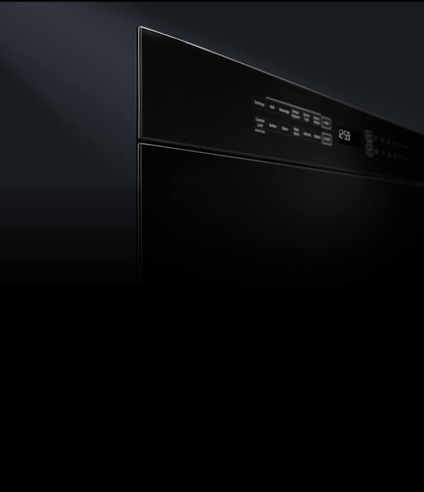 Le côté du tiroir-four à micro-ondes, montrant les tableaux de baie de 1/8 pouces.