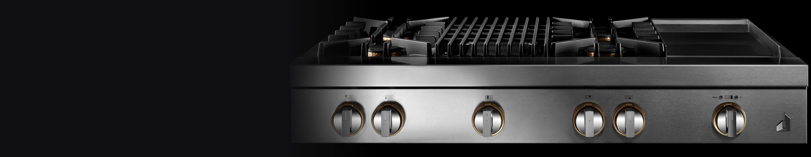 A JennAir® RISE™ Design Rangetop with an electric griddle.