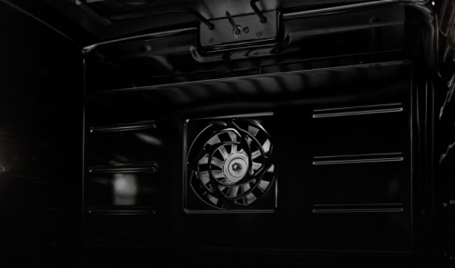 Interior of a convection oven