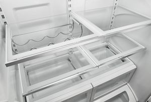 Adjustable Glass Shelves with Spill Shield Technology