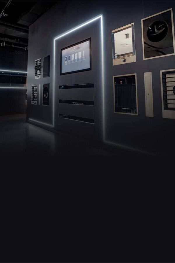 The cooktops display at a JennAir showroom.