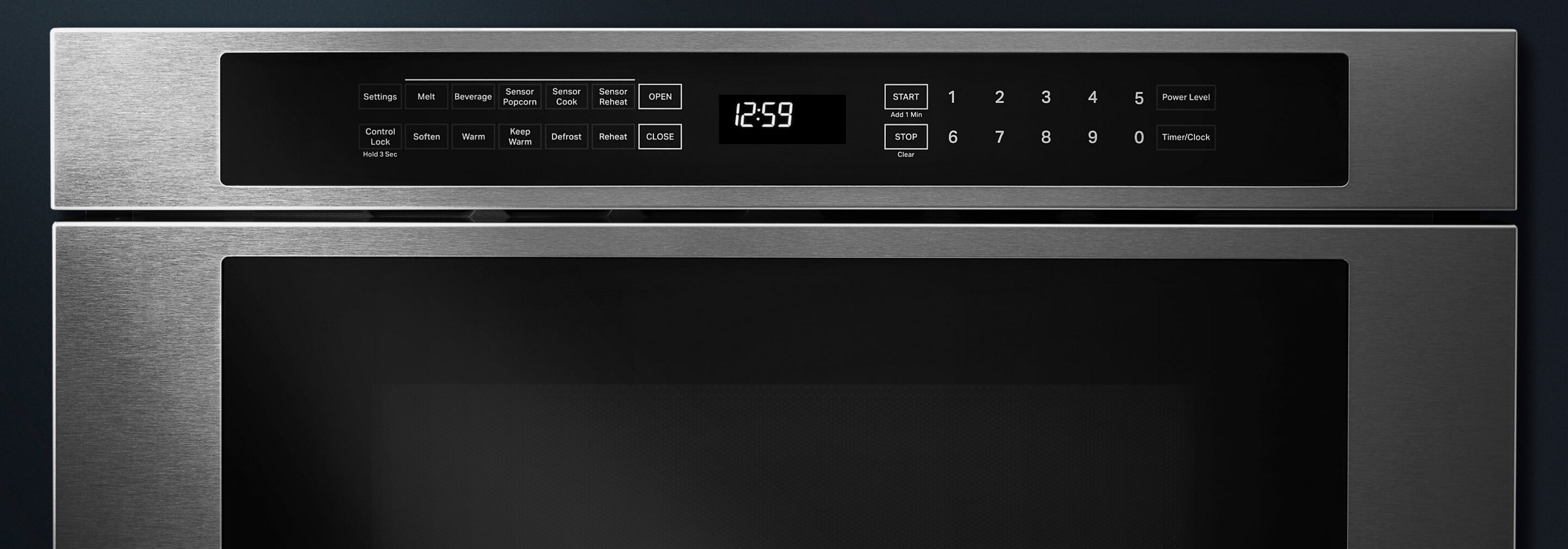 L'écran ACL d'un four à micro-ondes JennAir®.