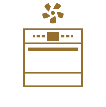 Icône d'un four encastré à convection.