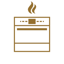 Icône d'un four encastré à vapeur.