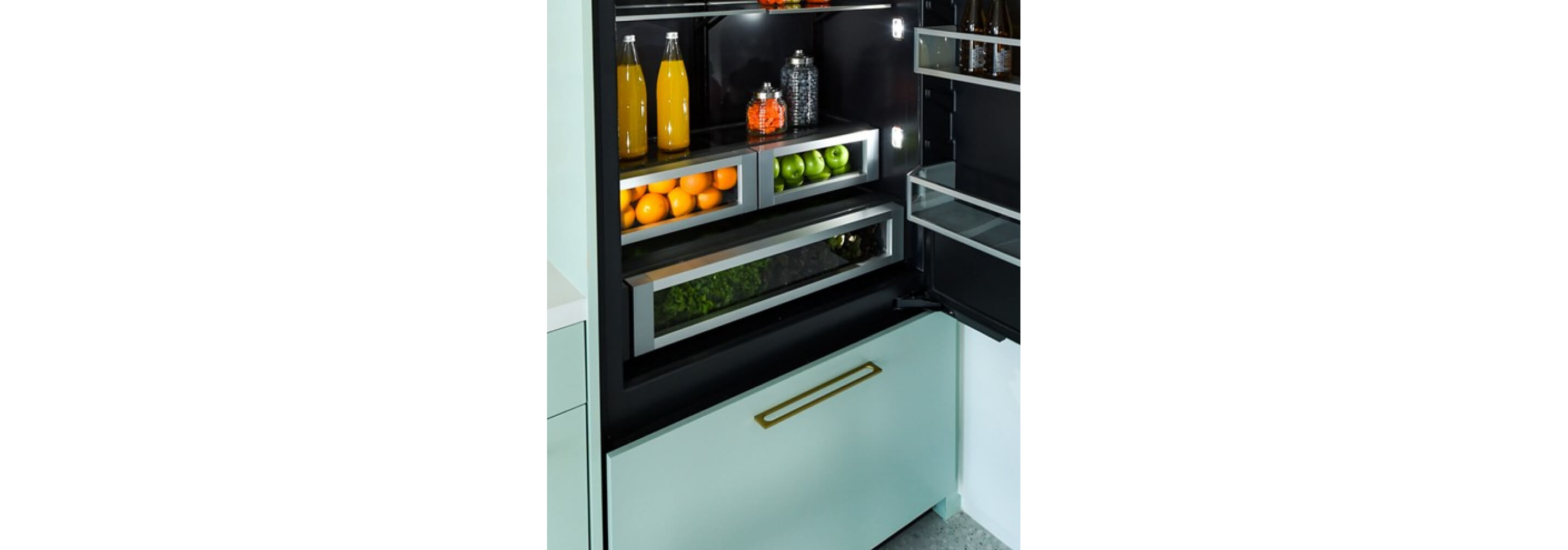 The interior of a JennAir® Built-In Refrigerator.