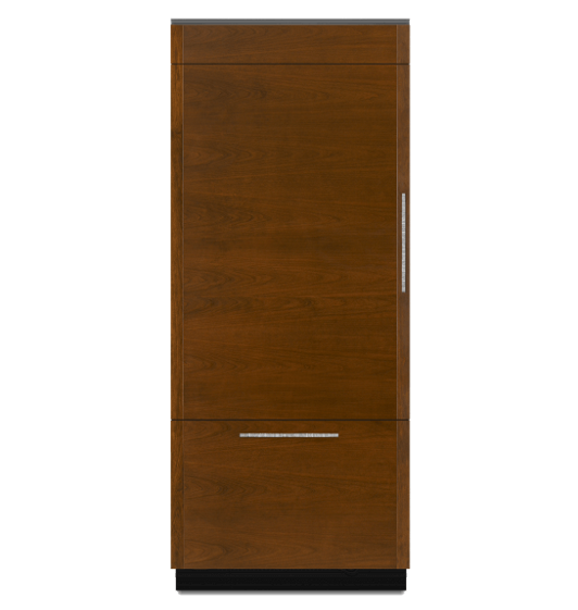 A 36-inch Built-In Bottom Freezer Refrigerator.