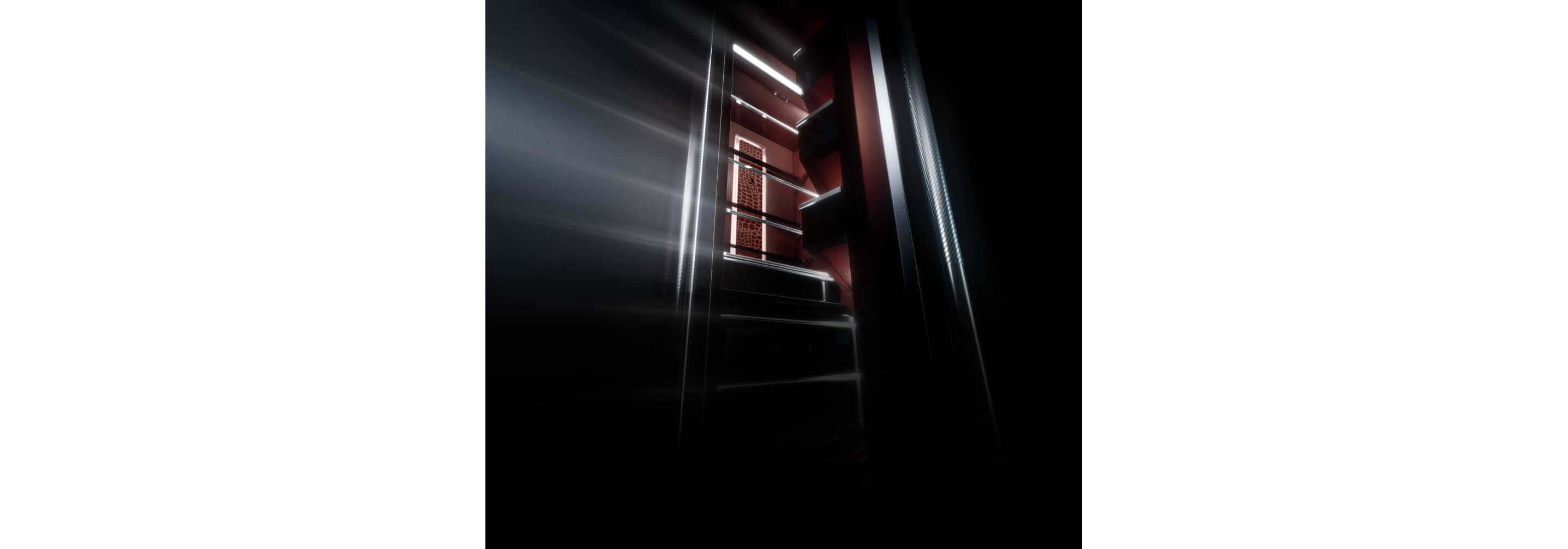 A Burlesque column pair with light streaming out.