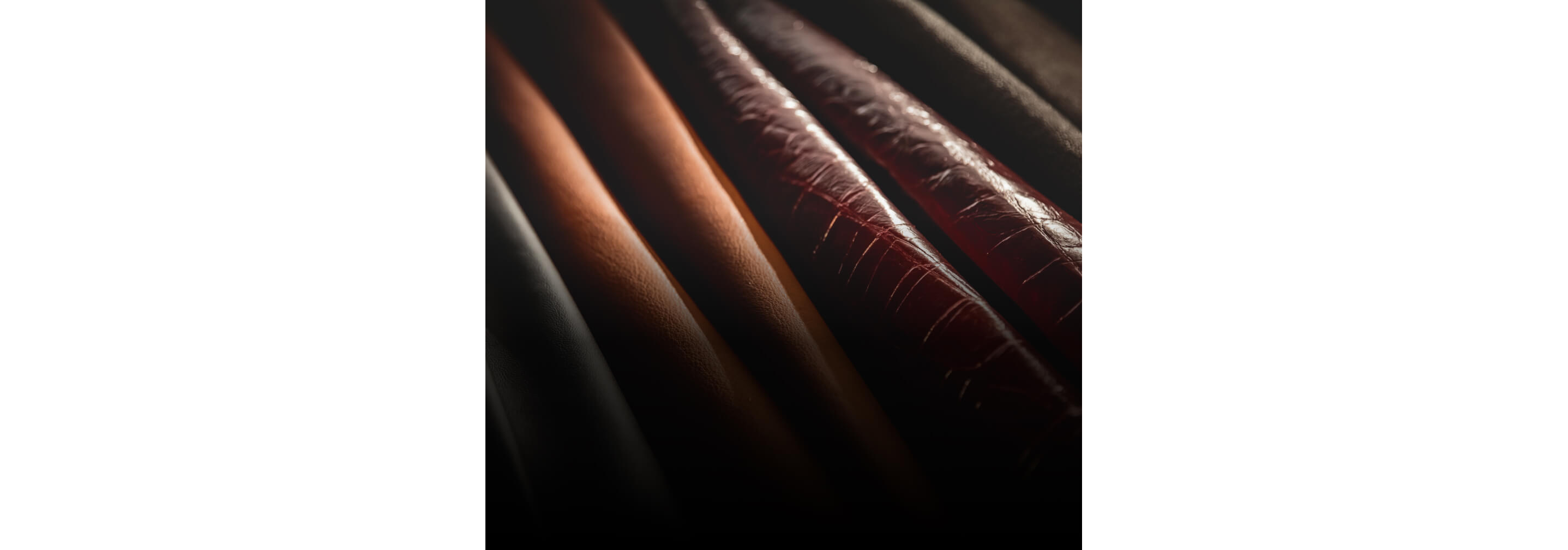 Swatches of the leather panel designs laid next to one another.