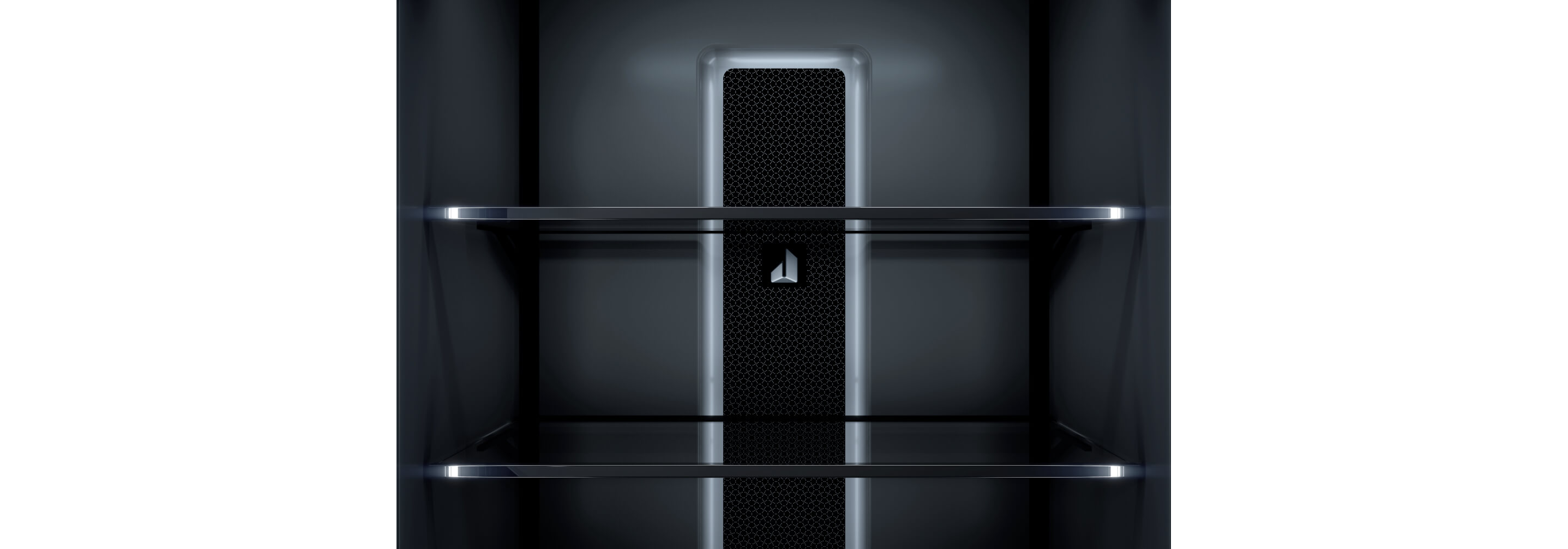 The interior of a column freezer, focusing on the air tower.