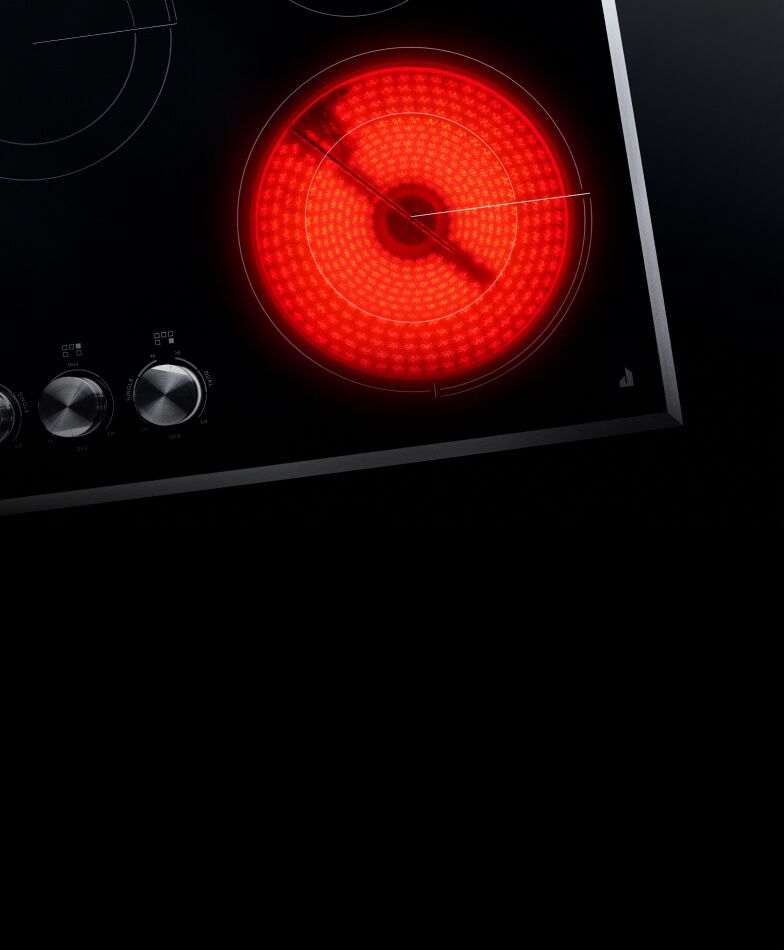 A JennAir® electric radiant element on.