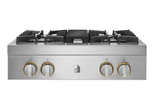 A 30" RISE™ Design Gas Rangetop.