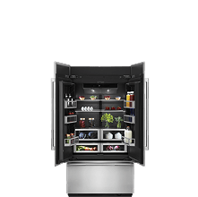 An open built-in refrigerator from JennAir.