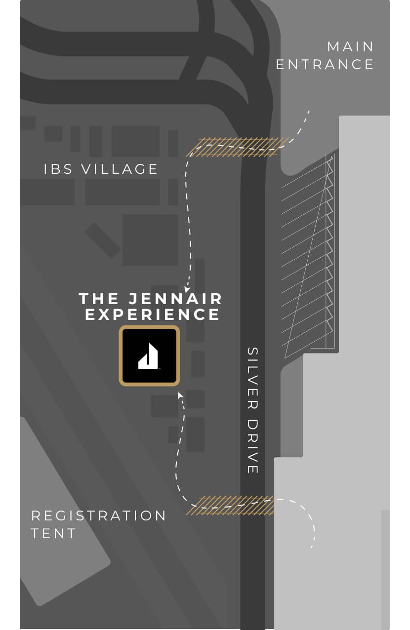A map of IBIS Village showing the location of the JennAir Experience.