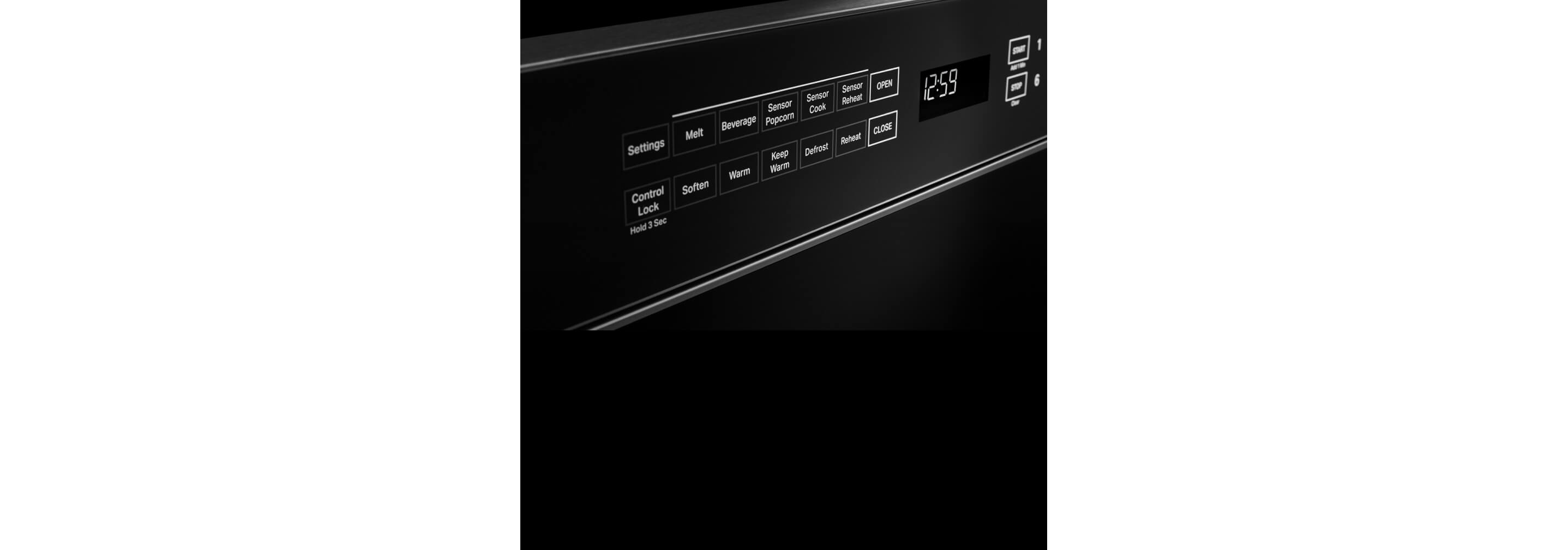 L’écran du tiroir-four à micro-ondes, montrant les commandes.