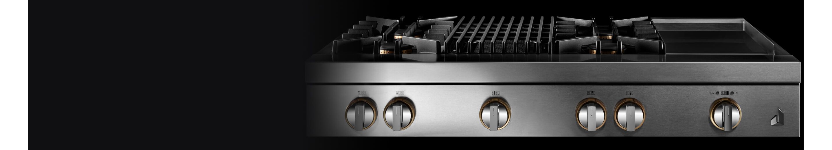 A JennAir® RISE™ Design Rangetop with an electric griddle.
