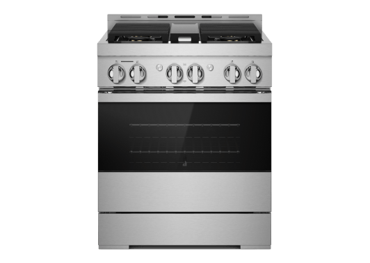 A JennAir 30-inch range.
