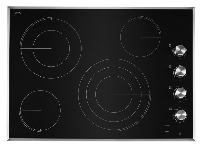 30" Lustre Stainless Radiant Glass Cooktop with Halo-Effect Knobs