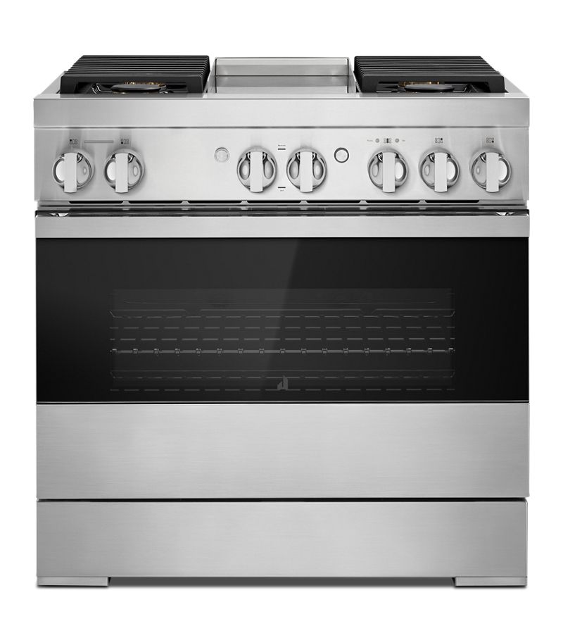 36" NOIR Dual-Fuel Professional-Style Range with Chrome-Infused Griddle