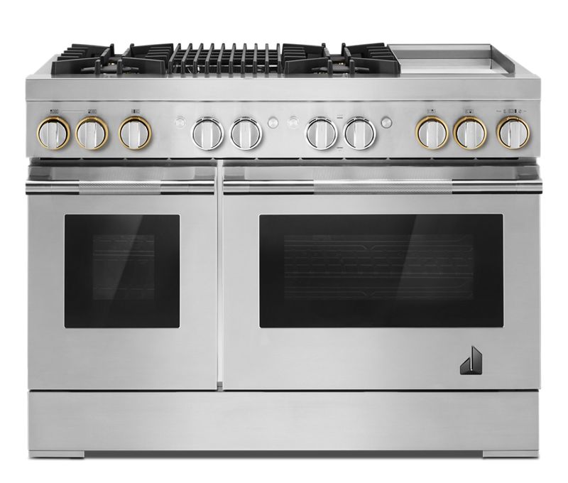RISE 48" Dual-Fuel Professional Range with Chrome-Infused Griddle and Gas Grill